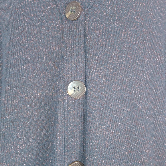 We The Free Cardigan Sweater Womens S/M Metallic Long Duster Pockets Button Up - Picture 4 of 16